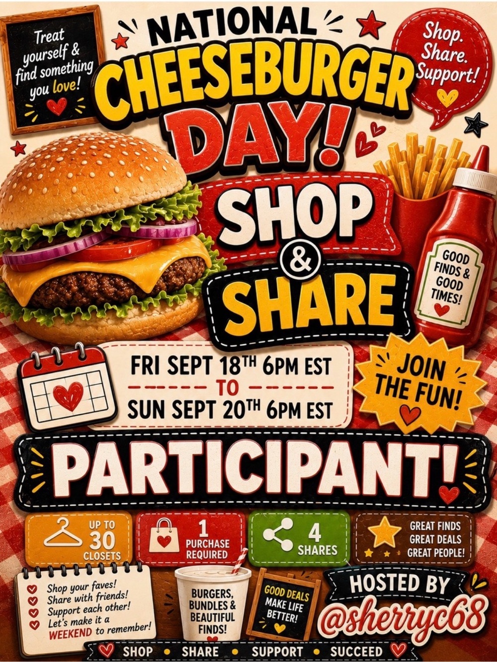 National Cheeseburger Day Shop & Share Participant